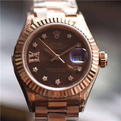 【SY厂一比一超A高仿手表】劳力士女装日志型系列279171巧克力色表盘女士腕表